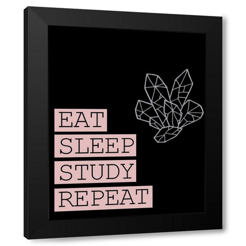 Eat Sleep Black Modern Wood Framed Art Print with Double Matting by Allen, Kimberly