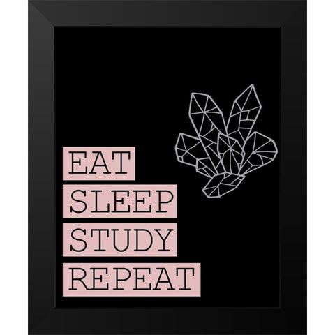 Eat Sleep Black Modern Wood Framed Art Print by Allen, Kimberly