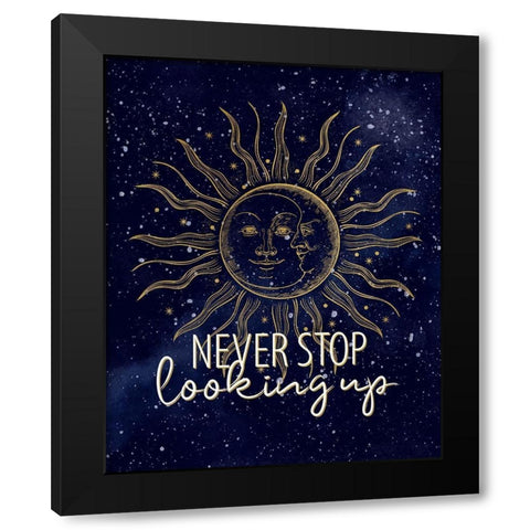 Sun Moon Black Modern Wood Framed Art Print by Allen, Kimberly