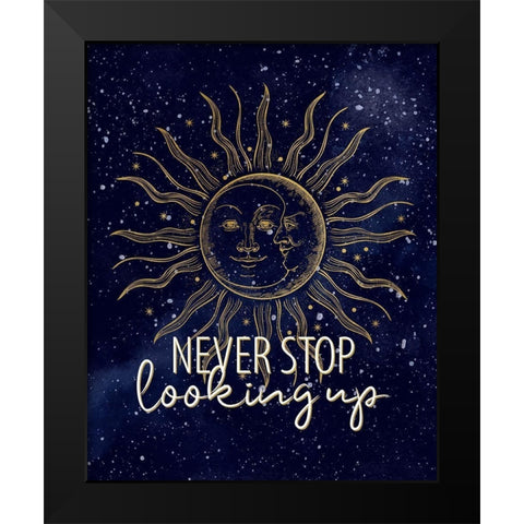 Sun Moon Black Modern Wood Framed Art Print by Allen, Kimberly