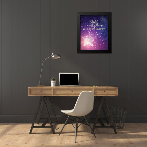 Stars Black Modern Wood Framed Art Print by Allen, Kimberly