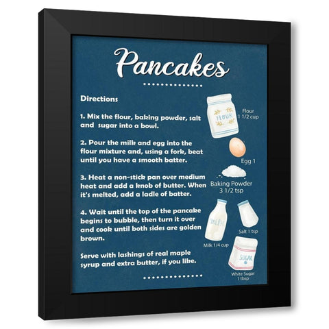 Pancakes Black Modern Wood Framed Art Print by Allen, Kimberly