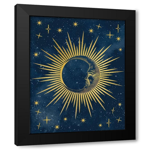 Moon No Words Black Modern Wood Framed Art Print by Allen, Kimberly