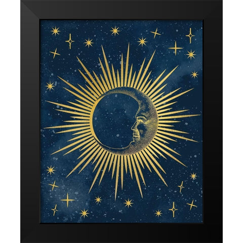 Moon No Words Black Modern Wood Framed Art Print by Allen, Kimberly