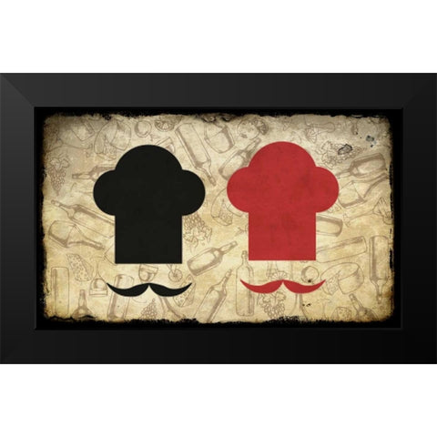 Black and Red Chef Black Modern Wood Framed Art Print by Allen, Kimberly