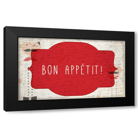 Bon Appetit Black Modern Wood Framed Art Print by Allen, Kimberly