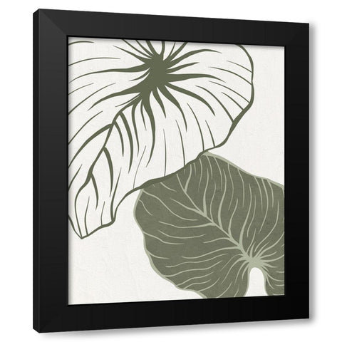 Serenity Palm 1 Black Modern Wood Framed Art Print with Double Matting by Allen, Kimberly