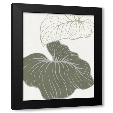 Serenity Palm 2 Black Modern Wood Framed Art Print with Double Matting by Allen, Kimberly