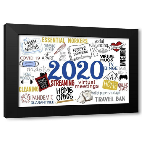 2020 The Year Black Modern Wood Framed Art Print with Double Matting by Allen, Kimberly