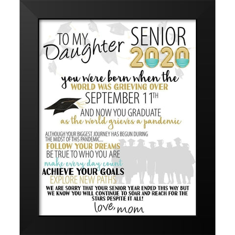 Senior 2020 Daughter 2 Black Modern Wood Framed Art Print by Allen, Kimberly