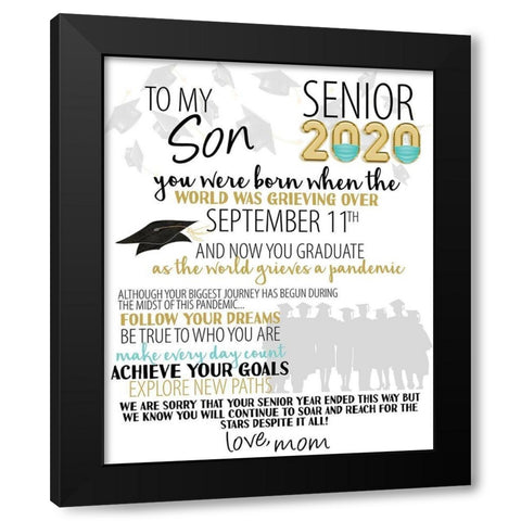 Senior 2020 Son 2 Black Modern Wood Framed Art Print by Allen, Kimberly