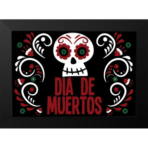 Dia De Muertos Black Modern Wood Framed Art Print by Allen, Kimberly
