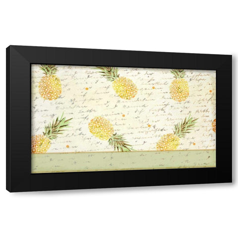 Pineapple Letter Black Modern Wood Framed Art Print with Double Matting by Allen, Kimberly