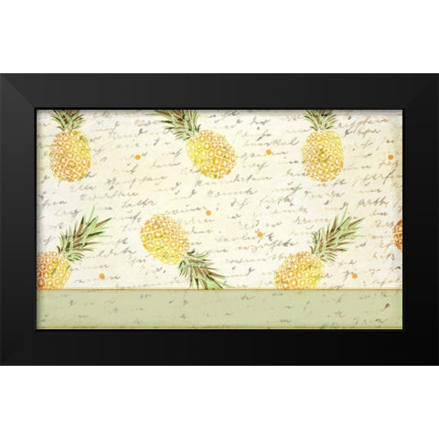Pineapple Letter Black Modern Wood Framed Art Print by Allen, Kimberly