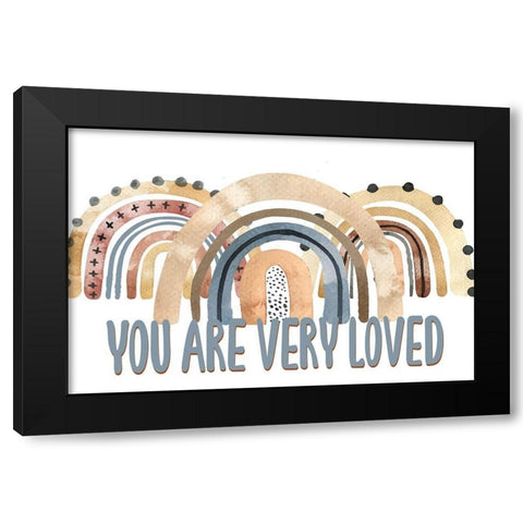 You are Loved Rainbow Black Modern Wood Framed Art Print with Double Matting by Allen, Kimberly