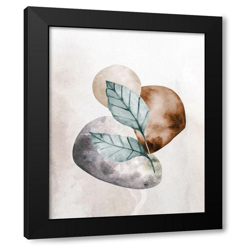 Stone Leaf 2 Black Modern Wood Framed Art Print by Allen, Kimberly