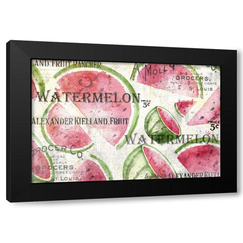 Watermelon Summer Black Modern Wood Framed Art Print with Double Matting by Allen, Kimberly