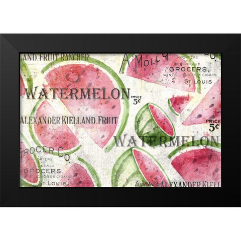 Watermelon Summer Black Modern Wood Framed Art Print by Allen, Kimberly