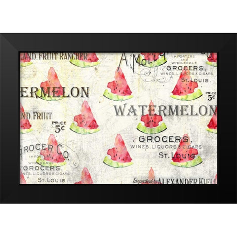 Watermelon Summer 2 Black Modern Wood Framed Art Print by Allen, Kimberly