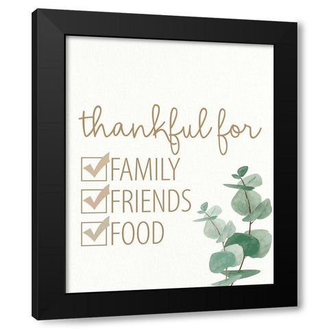 Thankful For Black Modern Wood Framed Art Print with Double Matting by Allen, Kimberly