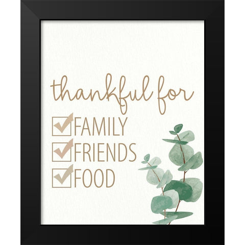 Thankful For Black Modern Wood Framed Art Print by Allen, Kimberly