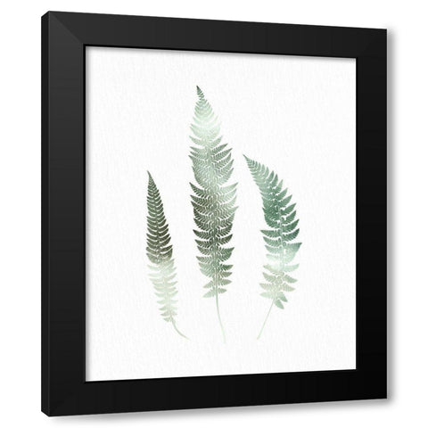 Watercolor Greens 3 Black Modern Wood Framed Art Print with Double Matting by Allen, Kimberly