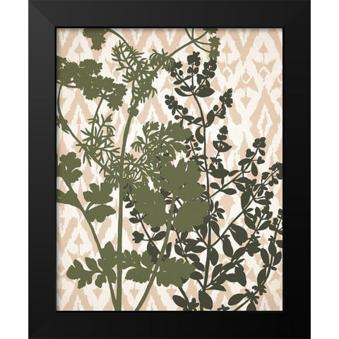 Ikat Botanical 1 Black Modern Wood Framed Art Print by Allen, Kimberly