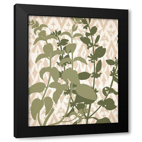 Ikat Botanical 2 Black Modern Wood Framed Art Print with Double Matting by Allen, Kimberly