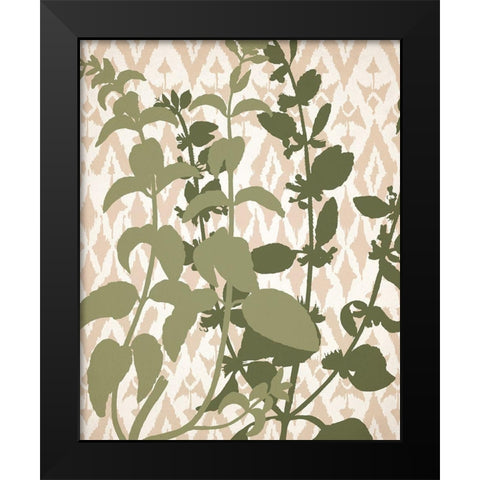 Ikat Botanical 2 Black Modern Wood Framed Art Print by Allen, Kimberly