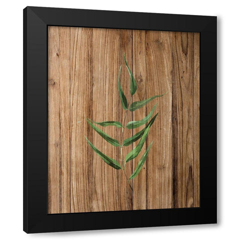 Leaf Wood 2 Black Modern Wood Framed Art Print with Double Matting by Allen, Kimberly