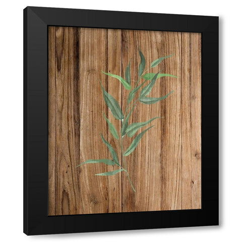 Leaf Wood 3 Black Modern Wood Framed Art Print with Double Matting by Allen, Kimberly