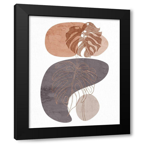 Sand Leaves 2 Black Modern Wood Framed Art Print by Allen, Kimberly