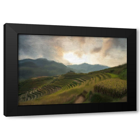Rich Fields Black Modern Wood Framed Art Print by Allen, Kimberly