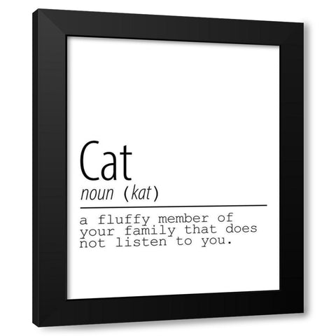 Cat Noun Black Modern Wood Framed Art Print with Double Matting by Allen, Kimberly