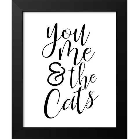You Me Cats Black Modern Wood Framed Art Print by Allen, Kimberly