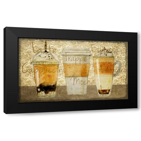 Damask Coffee 2 Black Modern Wood Framed Art Print with Double Matting by Allen, Kimberly