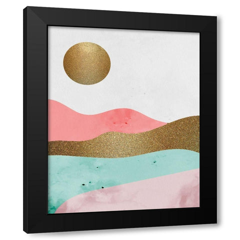 Glitter Landscape 1 Black Modern Wood Framed Art Print by Allen, Kimberly