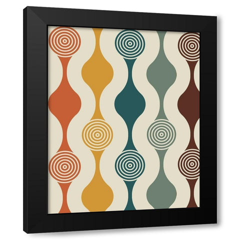 Lines 1 Black Modern Wood Framed Art Print with Double Matting by Allen, Kimberly