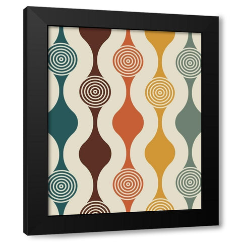 Lines 2 Black Modern Wood Framed Art Print with Double Matting by Allen, Kimberly