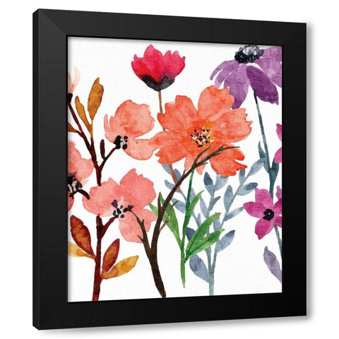 Wildflowers 1 Black Modern Wood Framed Art Print by Allen, Kimberly