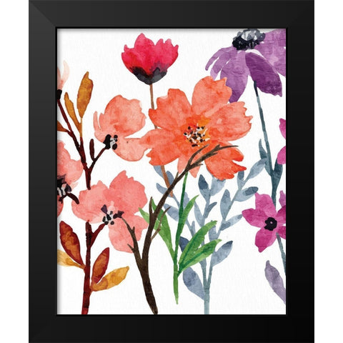 Wildflowers 1 Black Modern Wood Framed Art Print by Allen, Kimberly