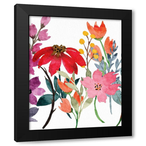 Wildflowers 2 Black Modern Wood Framed Art Print by Allen, Kimberly