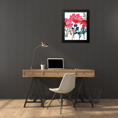 Wildflowers 3 Black Modern Wood Framed Art Print by Allen, Kimberly