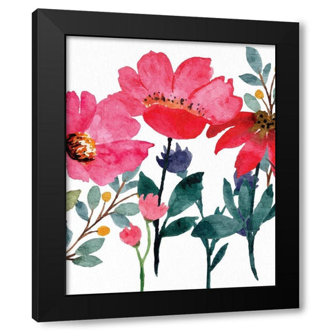 Wildflowers 3 Black Modern Wood Framed Art Print with Double Matting by Allen, Kimberly