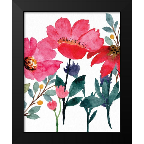 Wildflowers 3 Black Modern Wood Framed Art Print by Allen, Kimberly