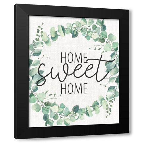 Home Sweet Home Wreath Black Modern Wood Framed Art Print with Double Matting by Allen, Kimberly