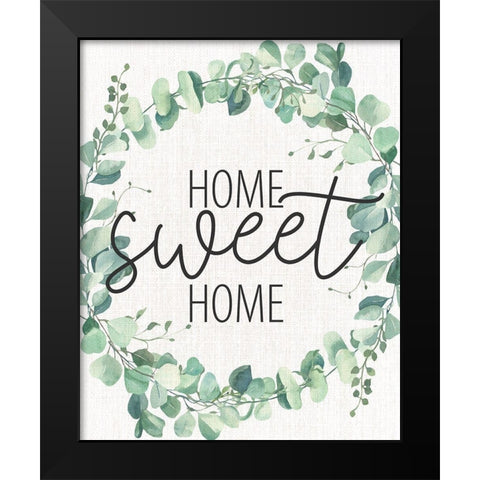 Home Sweet Home Wreath Black Modern Wood Framed Art Print by Allen, Kimberly