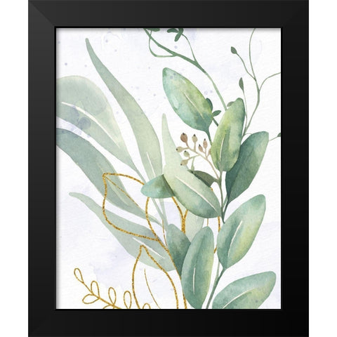Greens 2 Gold Black Modern Wood Framed Art Print by Allen, Kimberly