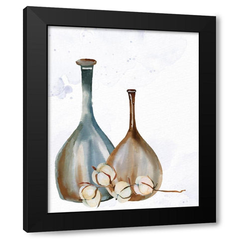 Cotton Vase 1 Black Modern Wood Framed Art Print by Allen, Kimberly