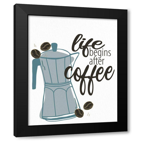 Life Begins Black Modern Wood Framed Art Print by Allen, Kimberly